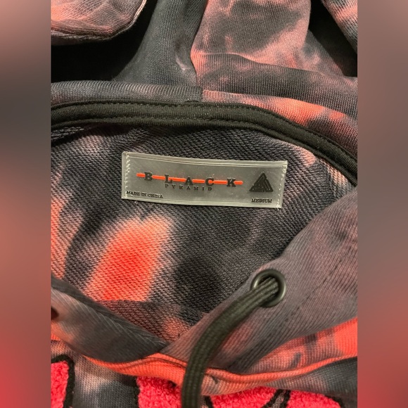Black Pyramid Mens Collection Tie Dye Hoodie With Logo Print - Size Medium - Picture 6 of 9